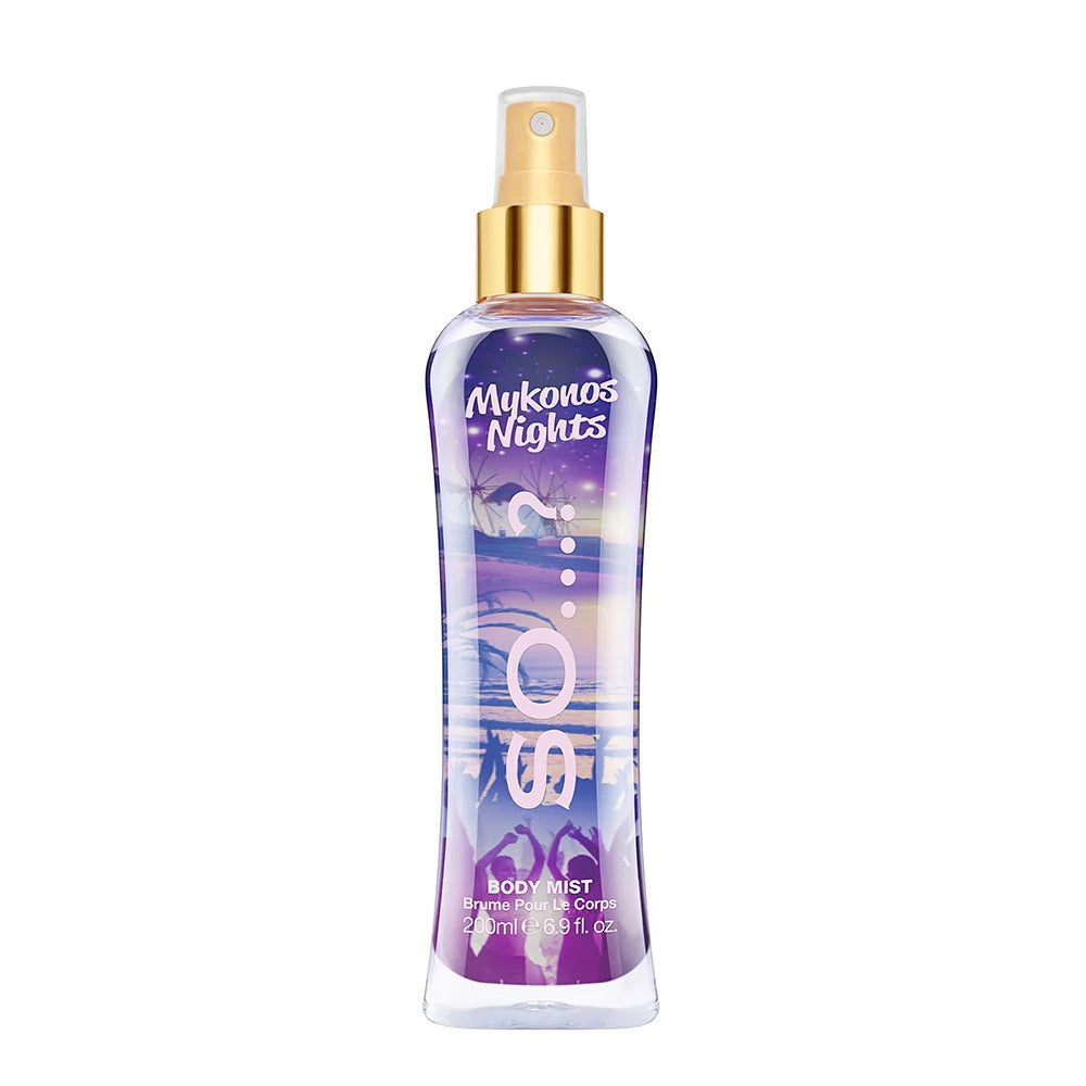 So...? Mykonos Nights Body Mist 200ml Summer Scented Fragrance Cate