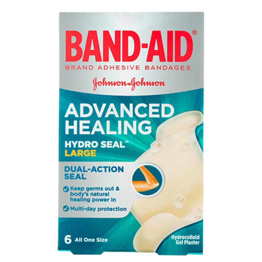 Band-Aid Advanced Healing Hydro Seal Gel Plasters Large 6 Pack