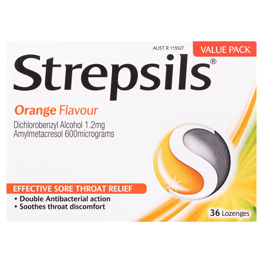 Strepsils Orange Throat Lozenges 36 pack
