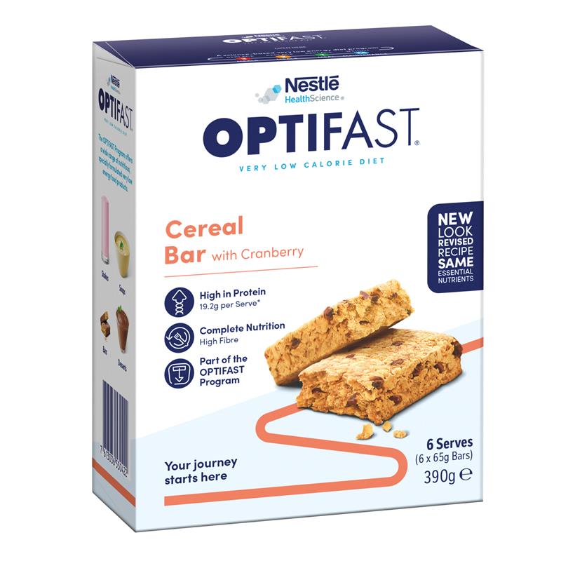 Optifast Bar Cereal With Cranberry 65g X 6