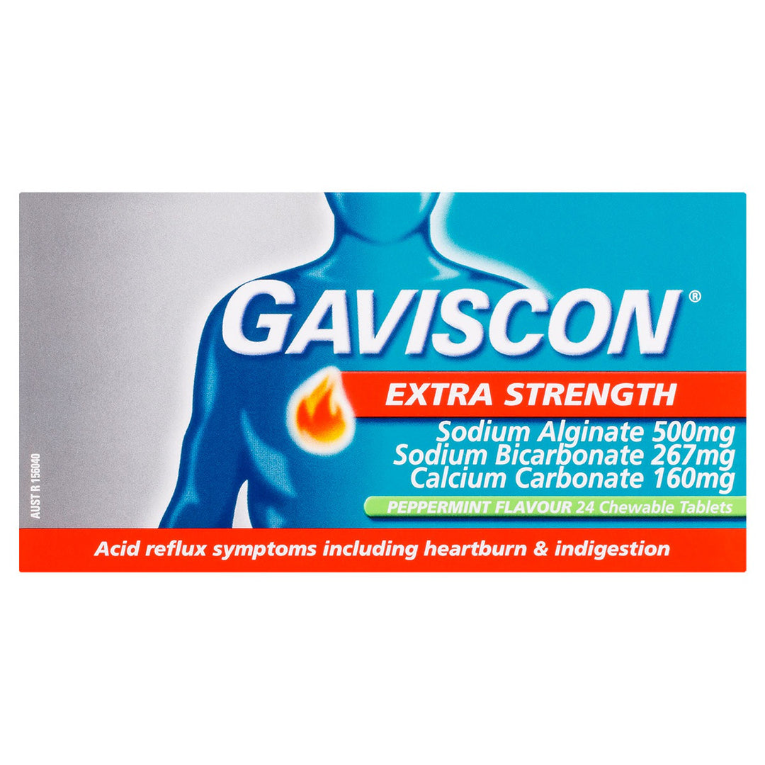 Gaviscon Extra Strength Peppermint Flavour 24 Tablets
