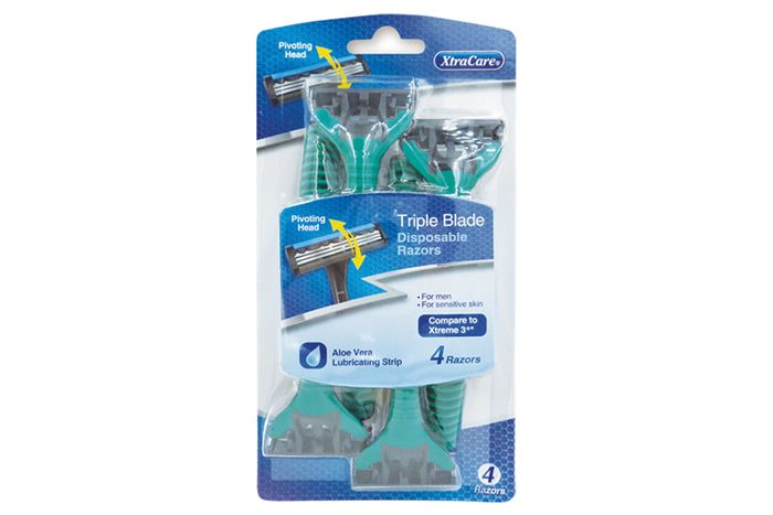 XtraCare For Men Triple Blade Disposable Razors Pack of 4 (For Sensitive Skin)