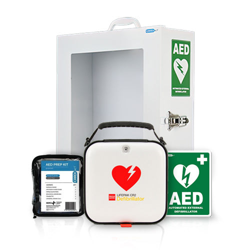 Lifepak CR2 Fully-Automatic AED & Cabinet Bundle