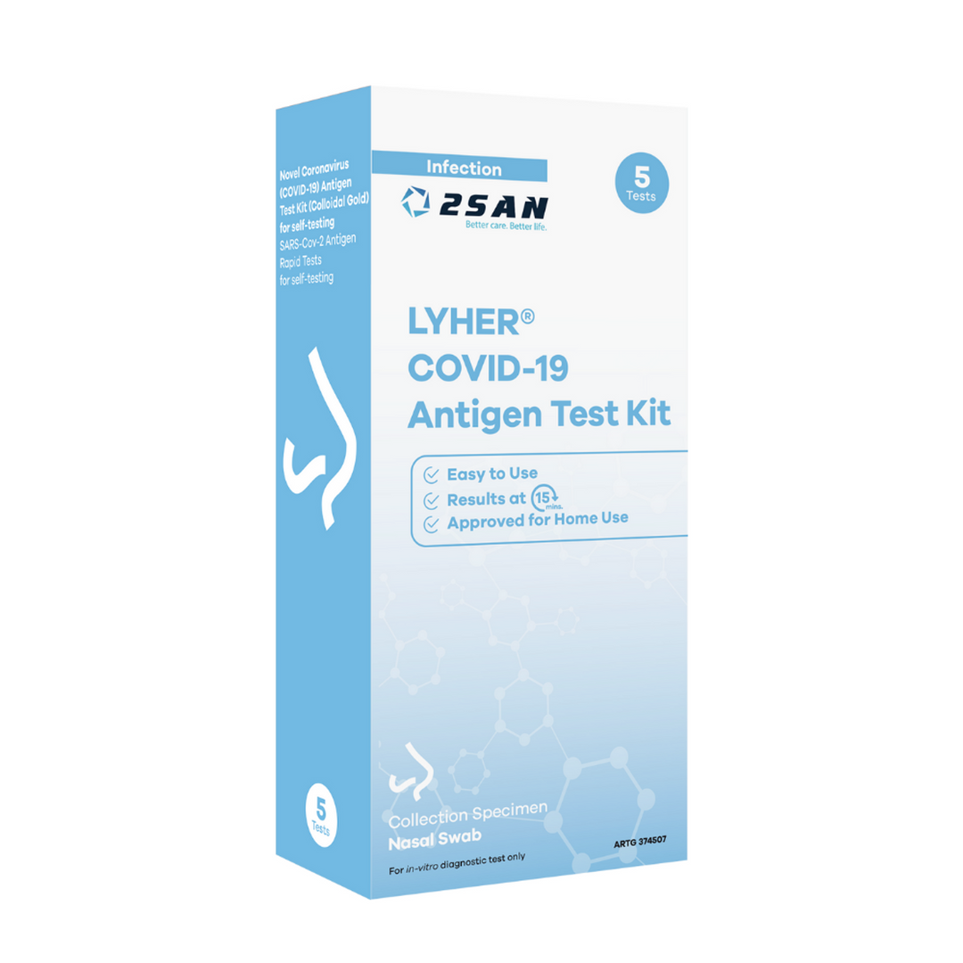 2San Lyher COVID-19 Rapid Antigen Nasal Test 5 Pack