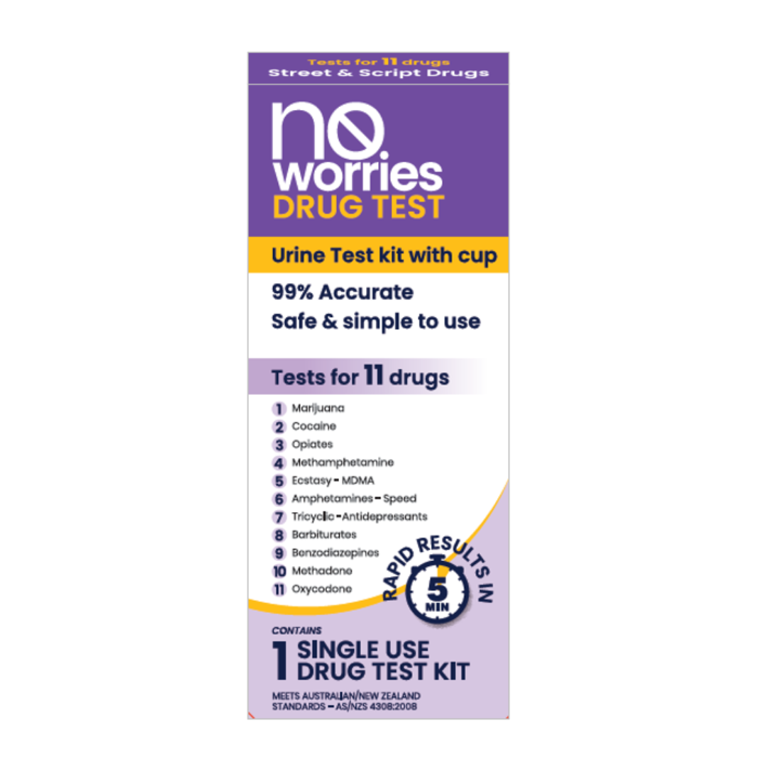 No Worries Urine Test For 6 Street + 5 Prescription Drugs