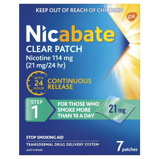 Nicabate Clear Patch 21mg Step 1 - 7 patches