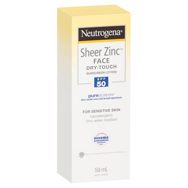 Neutrogena Sheer Zinc Face Sunscreen SPF50 59ml Sensitive