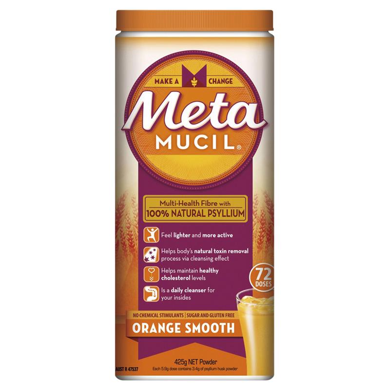 Metamucil 纤维补充剂光滑橙 72 剂 425 克