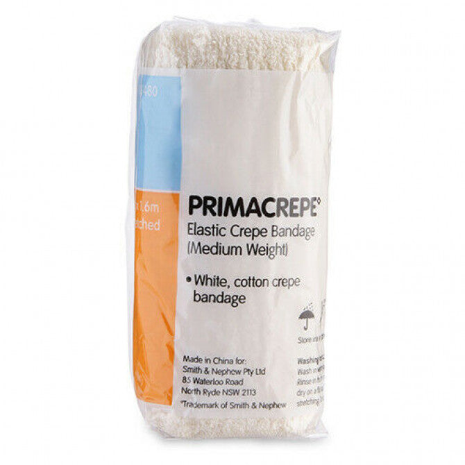 Primacrepe Elastic Crepe Bandage Medium White 10cm X 1.6m
