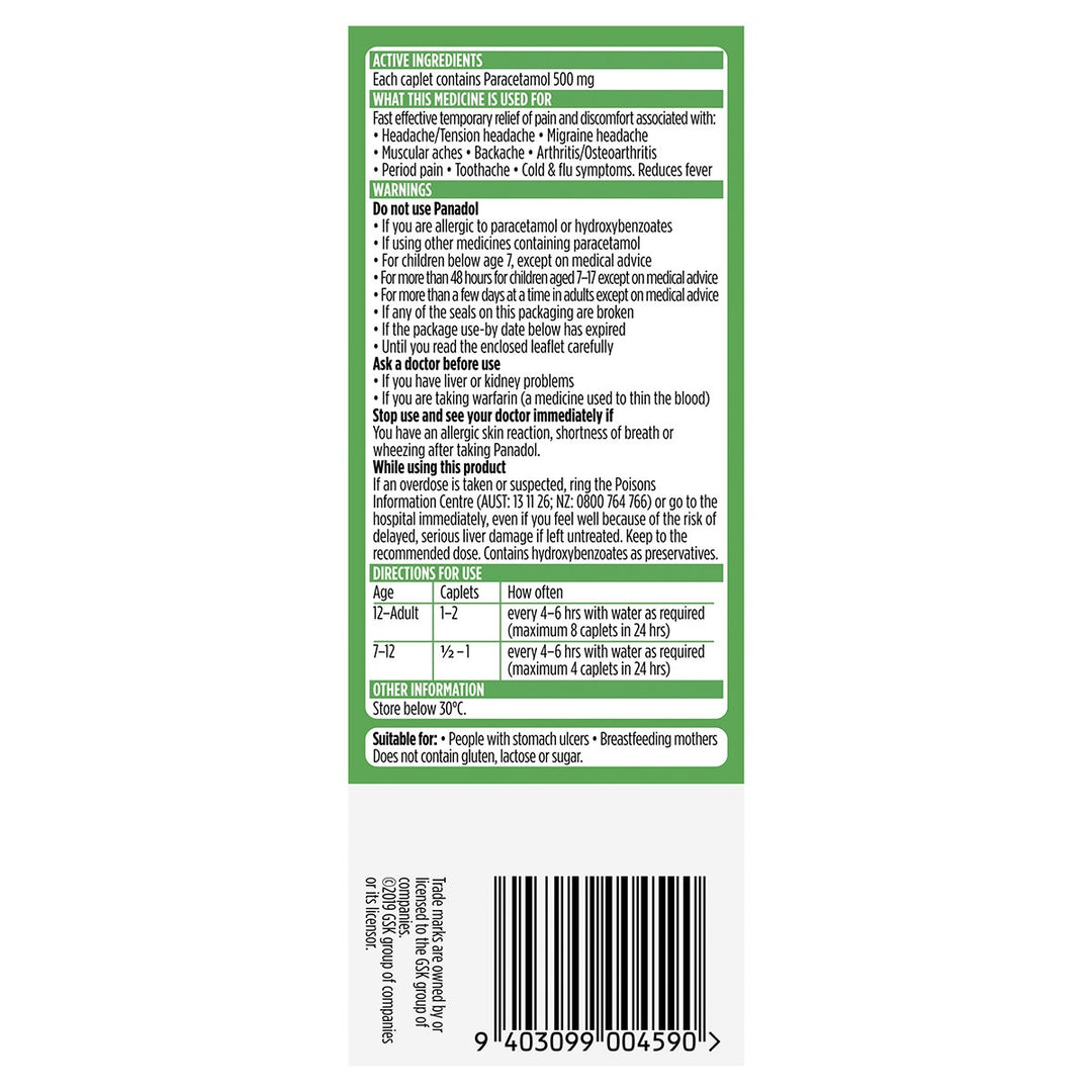 Panadol with Optizorb Pain Relief 20 Caplets