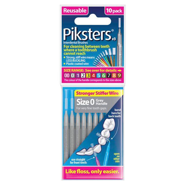 Piksters 牙间刷尺寸 0 包 10(灰色)