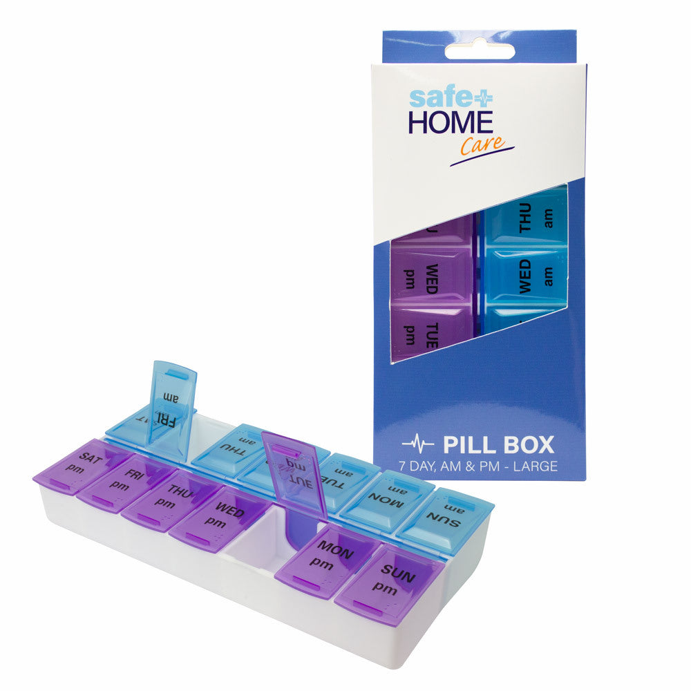 Safe Home Care Pill Box Organiser 7 Day AM PM 18 x 9 x 3cm