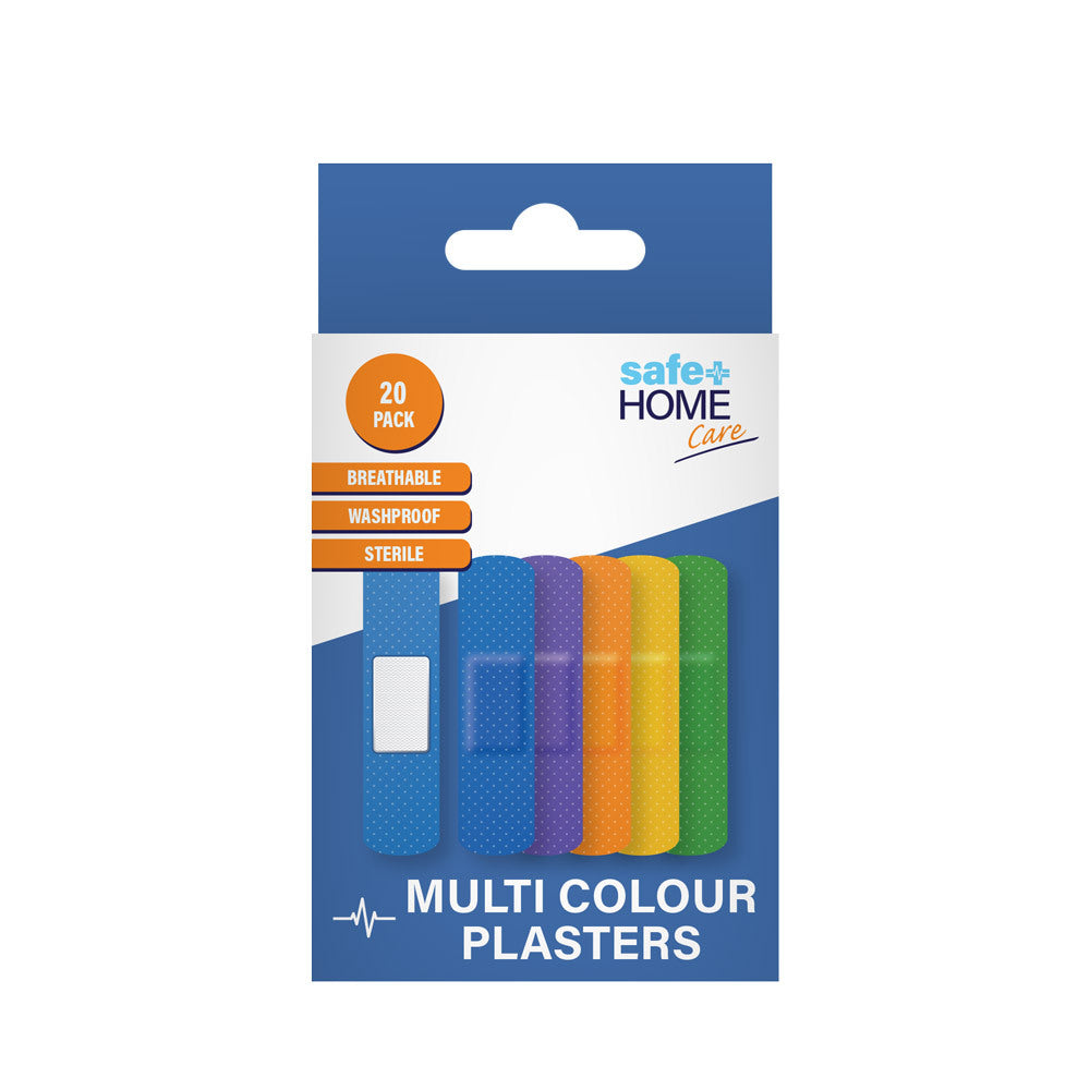 Safe Home Care Breathable Sterile And Waterproof Multi Colour Plasters 20pc