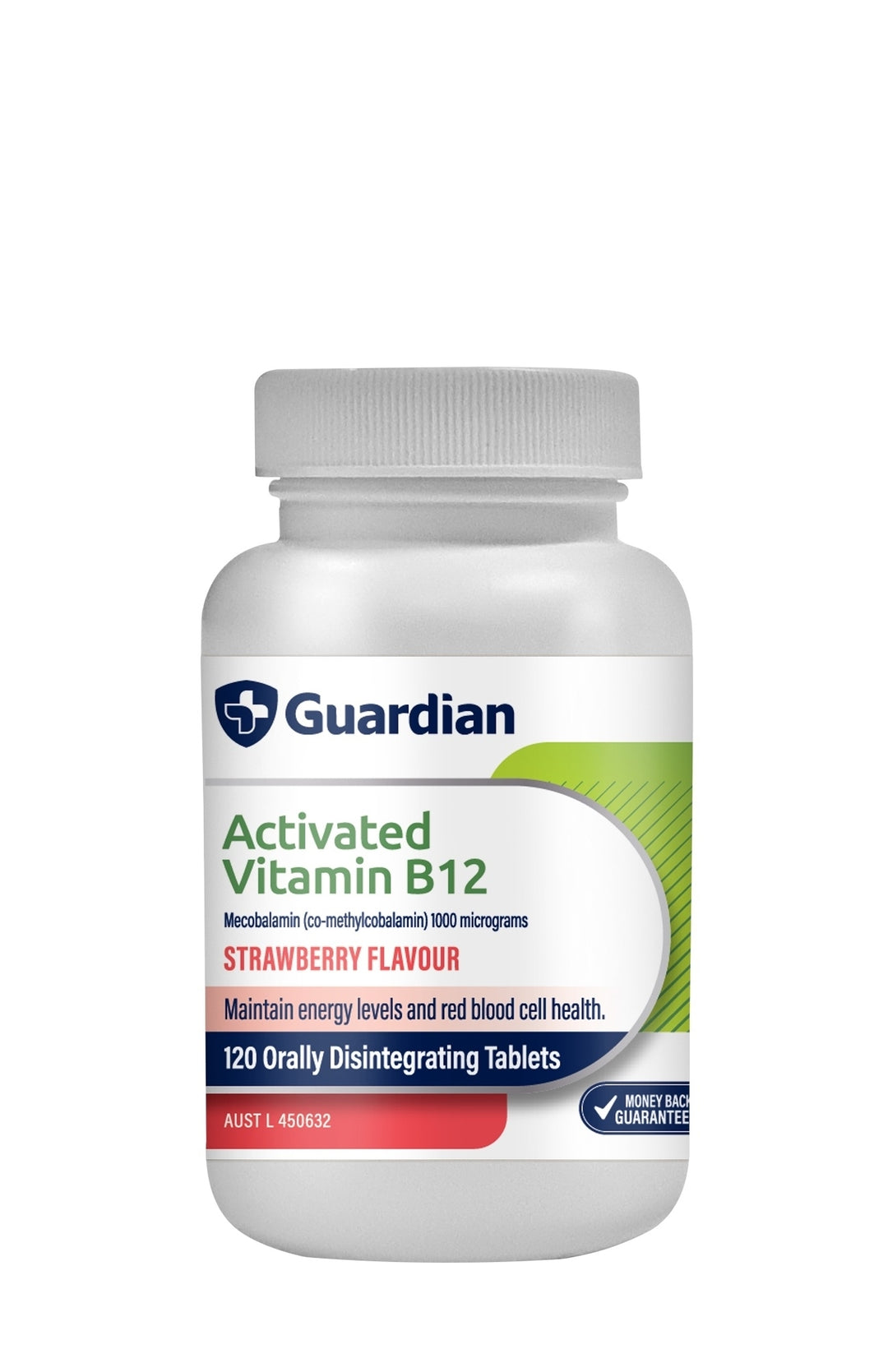 Guardian Activated Vitamin B12 supplement bottle on a white background