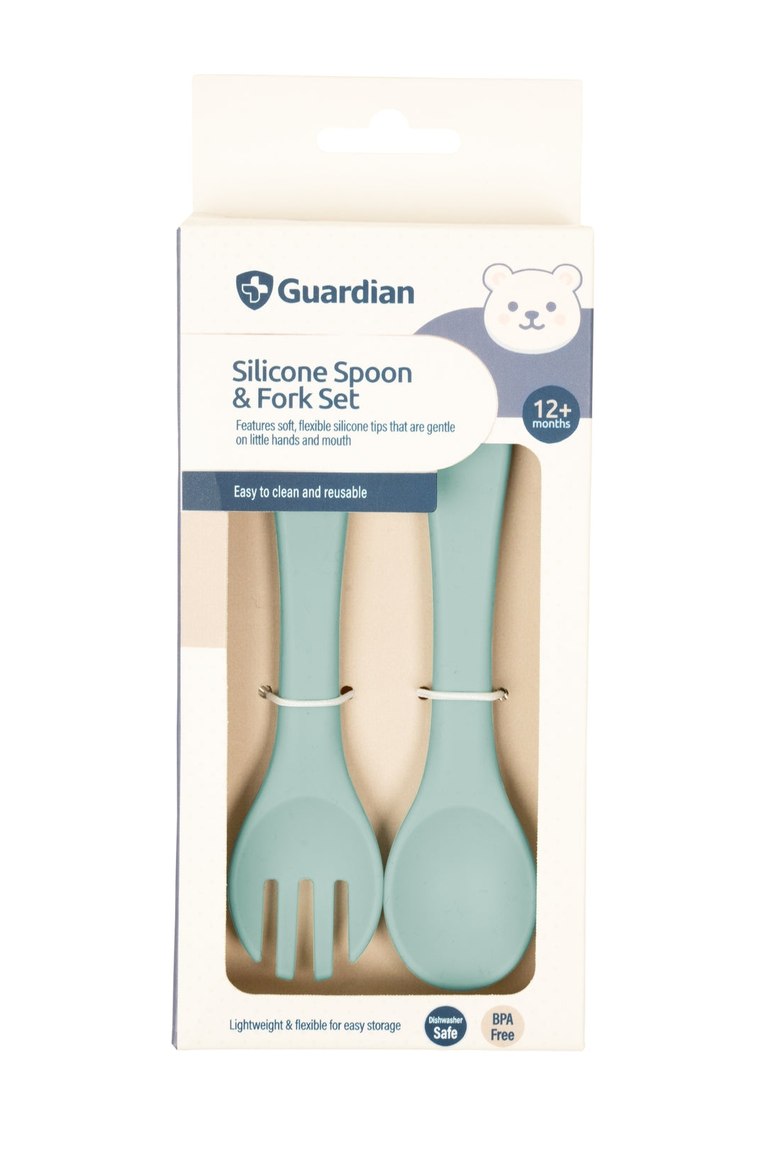 Guardian Silicone Spoon &amp; Fork Set Seafoam