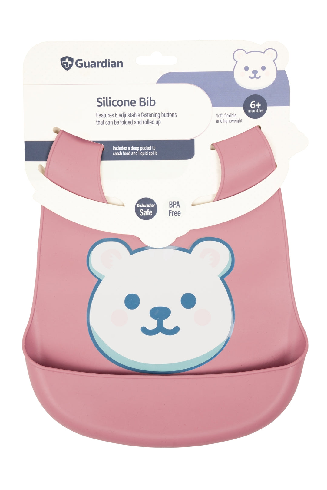 Guardian Silicone Bib Dusty Berry