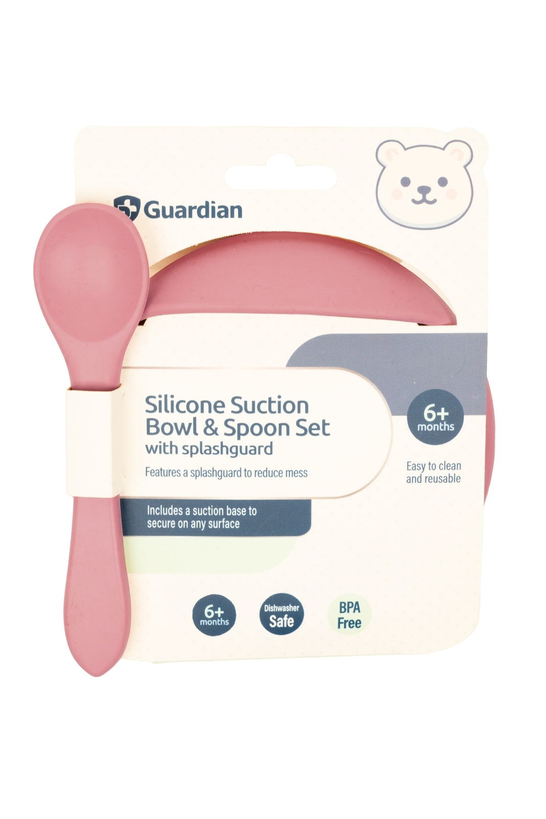 Guardian Silicone Bowl &amp; Spoon Set Dust Berry