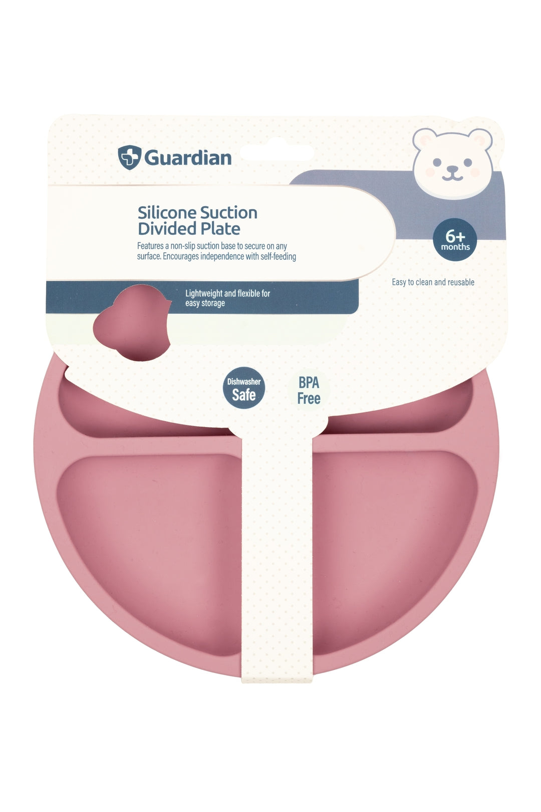 Guardian Silicone Suction Plate Dusty Berry