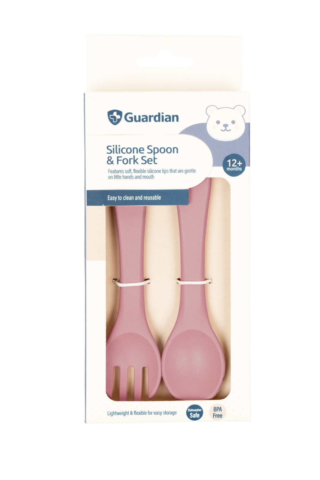 Guardian Silicone Spoon &amp; Fork Set Dust Berry