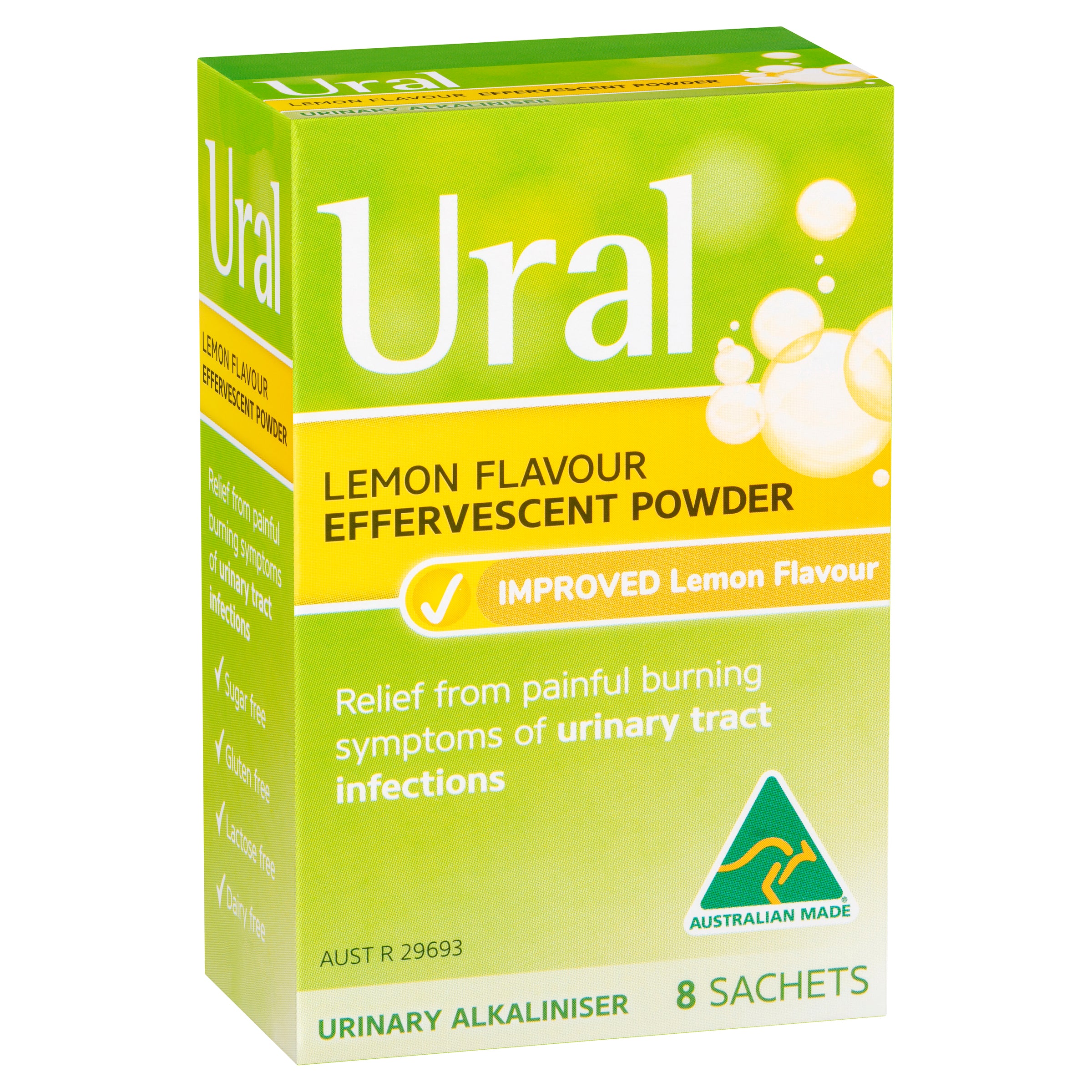 Ural Effervescent Powder Lemon Flavour 8 Sachets
