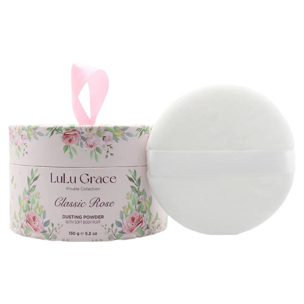 Lulu Grace 150gm Rose Dusting Powder with Puffer