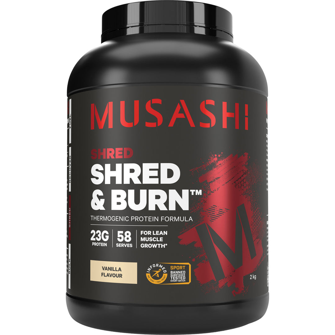 Musashi Shred &amp; Burn Vanilla Milkshake Flavour 2kg