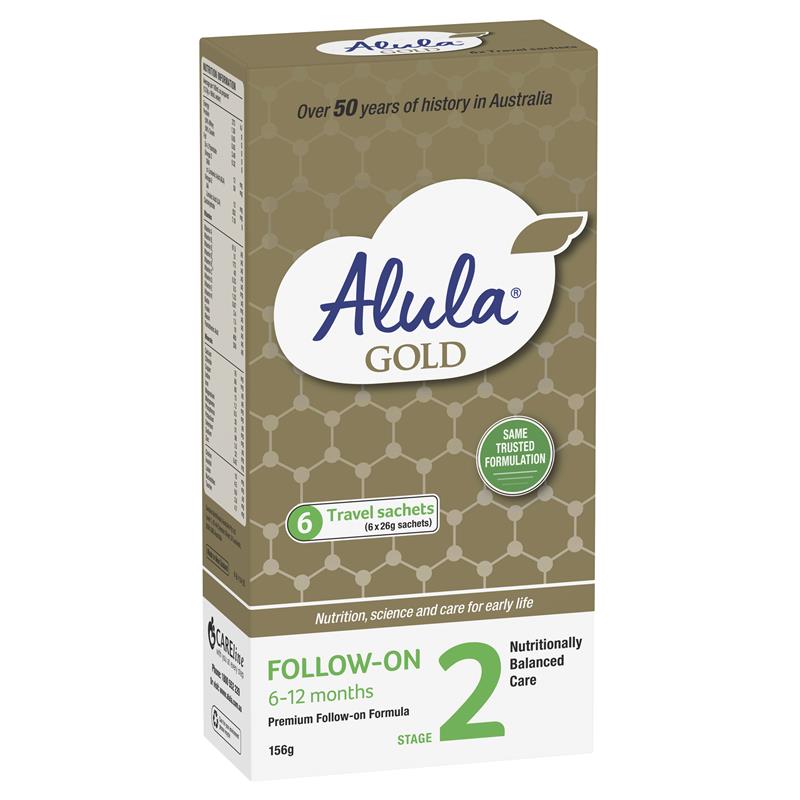 Alula Gold Stage 2 Follow-On Formula 6-12 Months Stick Pack 6 x 26g