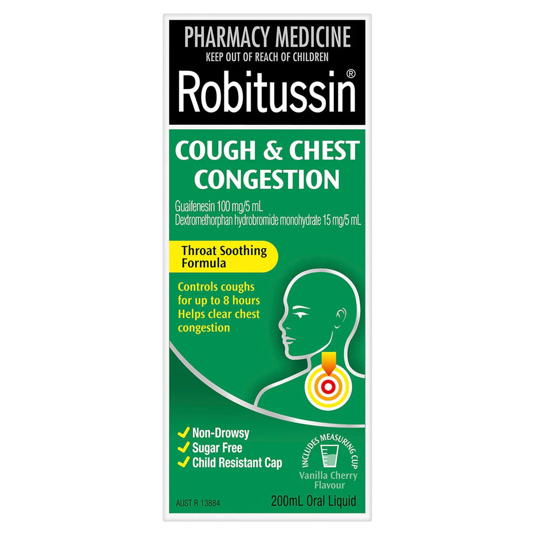 Robitussin Cough & Chest Congestion Vanilla Cherry 200ml