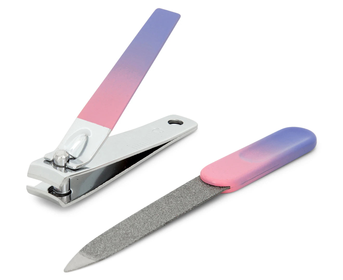 Nail File & Clipper Set - Pink/Purple Ombre