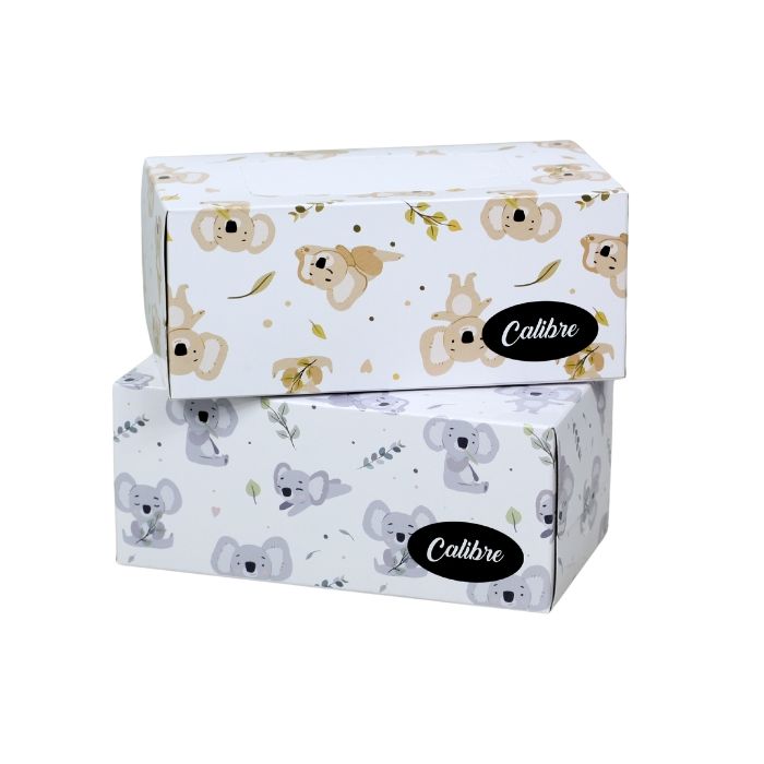 Calibre Facial Tissues 180 Sheets / Assorted (Brown & Grey) 2 Ply