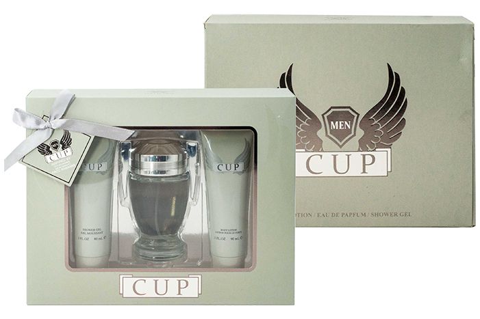 Men's Perfume Gift Set - Men Cup / 90ml Shower Gel/ 100ml EDT/ 90ml Body Lotion