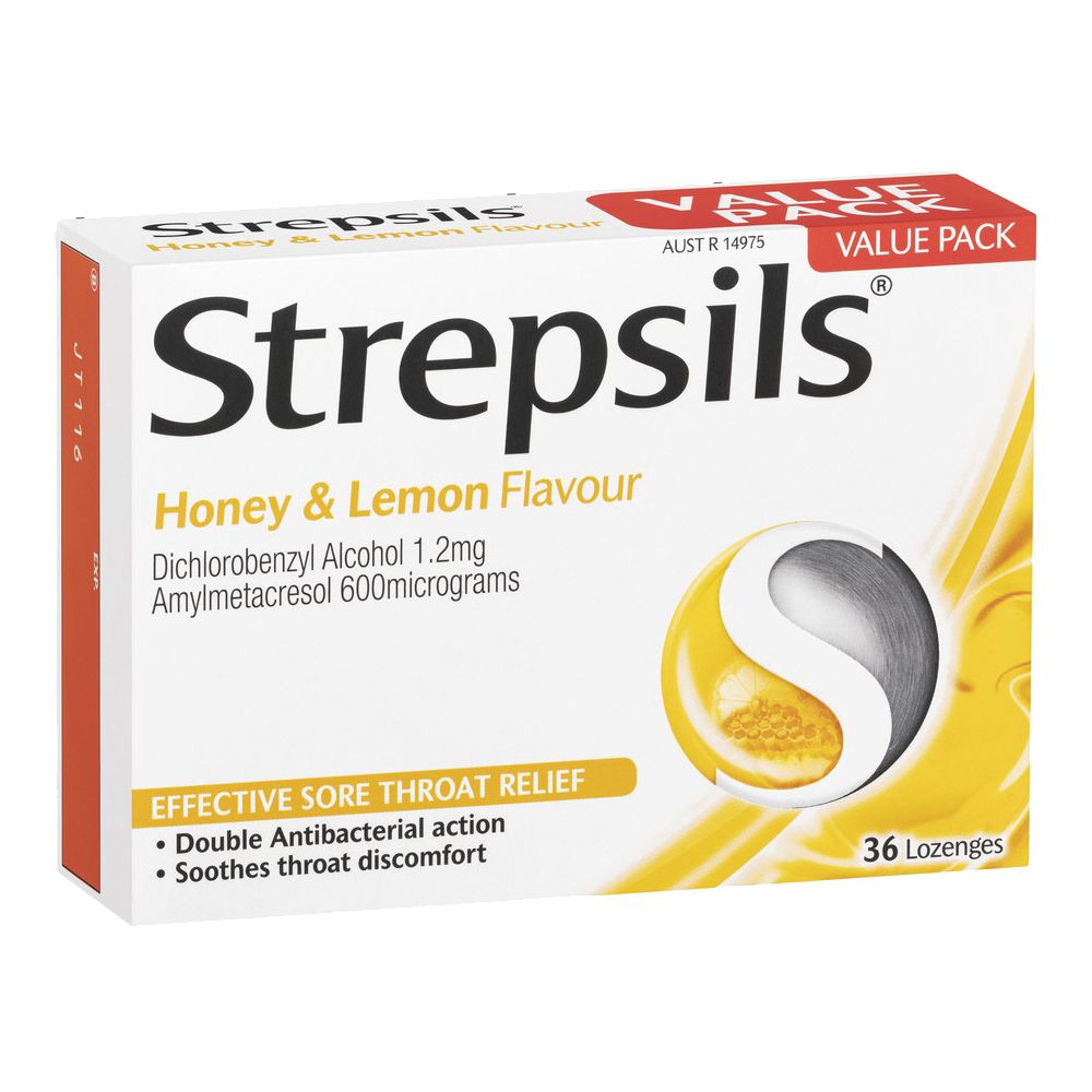 Strepsils Honey & Lemon Lozenges - 36 Pack