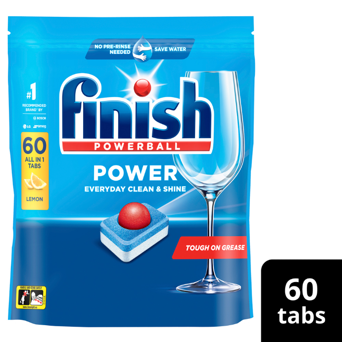 FINISH Power Dishwashing Tablets Lemon Sparkle 60 Pack