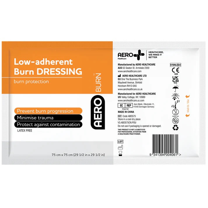 AEROBURN Low-Adherent Burn Dressing 75 x 75cm - Single Dressing