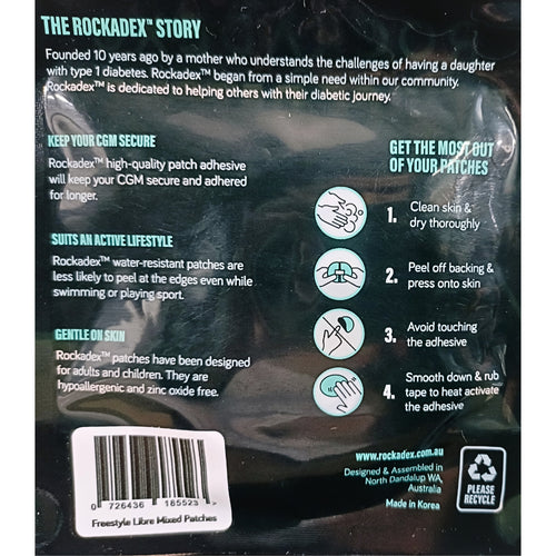 RockaDex Freestyle Libre Patches 10 Pack Mixed