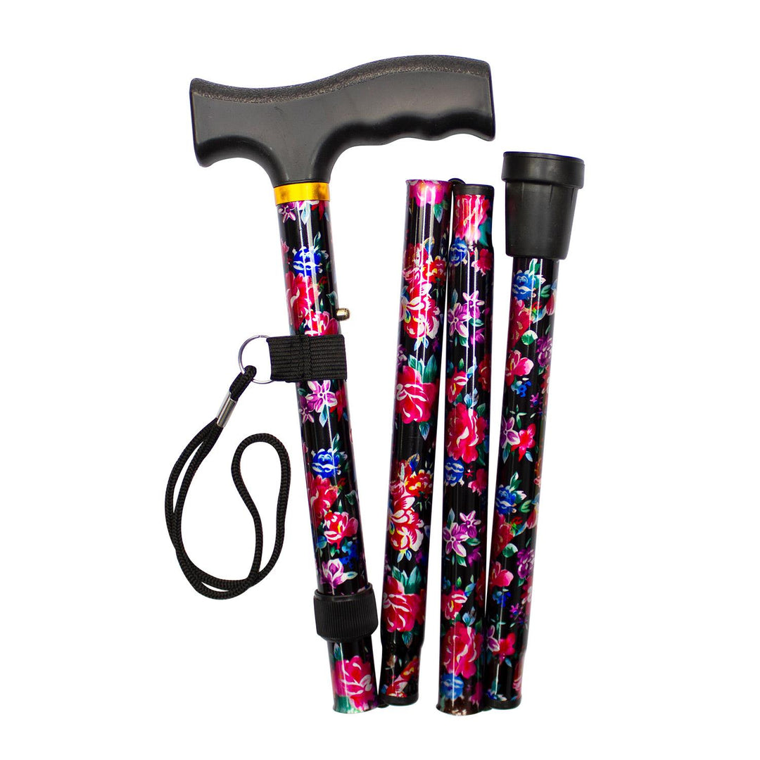 Better Home Care Now Adjustable Folding Walking Stick - Bronze Floral 33-37"