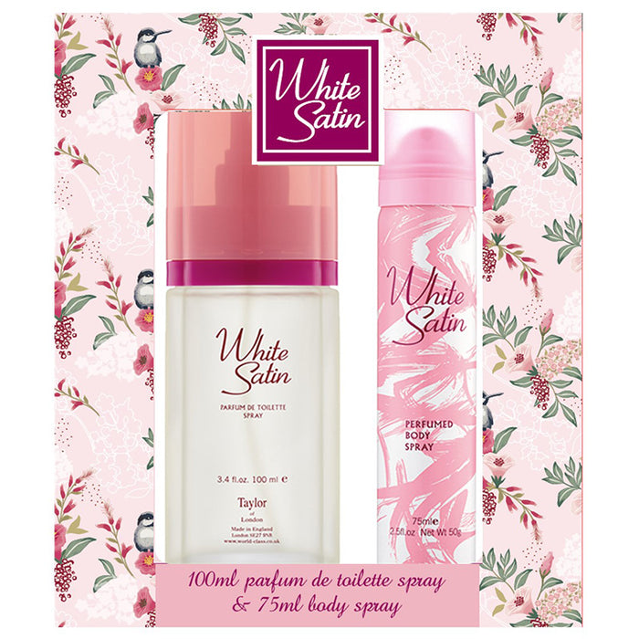 White Satin 2 Piece Gift Set