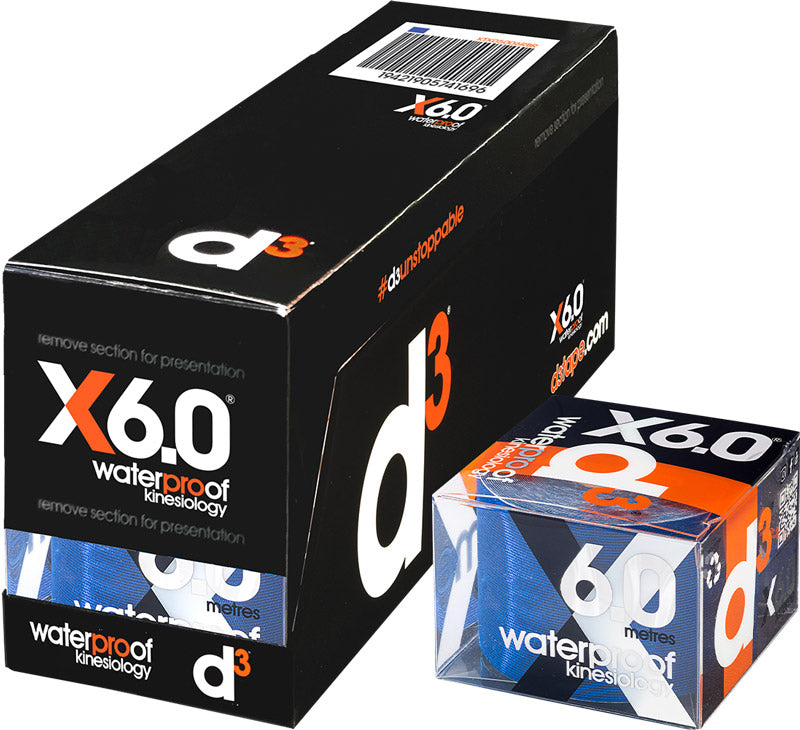 d3 Waterproof Kinesiology Tape 50mm x 6.0Mtr - Single Roll