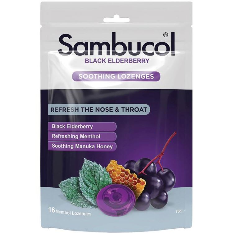 Sambucol Soothing Relief Nose and Throat Lozenges 16 Pack