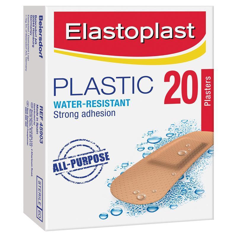 Elastoplast Plastic Water-Resistant Plasters 20 Pieces
