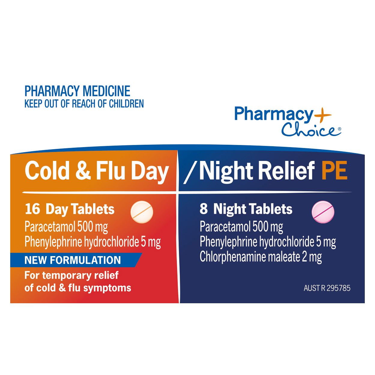 Pharmacy Choice Cold & Flu Day & Night PE 24 Tablets