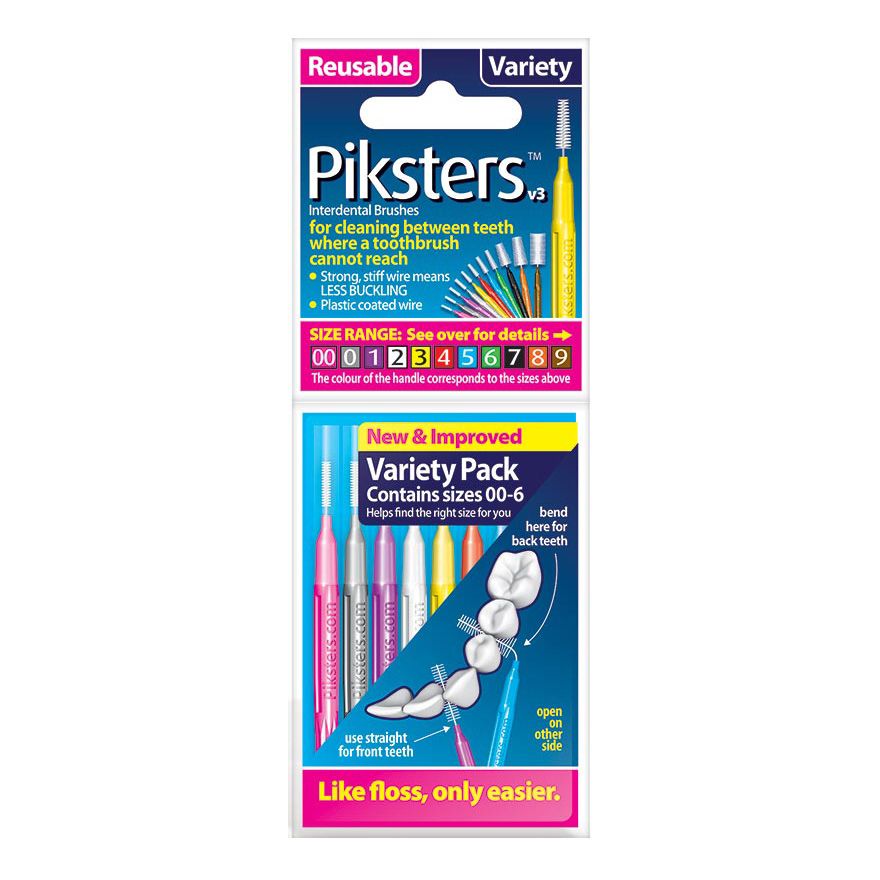 Piksters Tooth Cleaner Variety Sizes (00-6) - 8 Pack