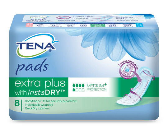 Tena Pads Extra Plus with InstaDry 8 Pack