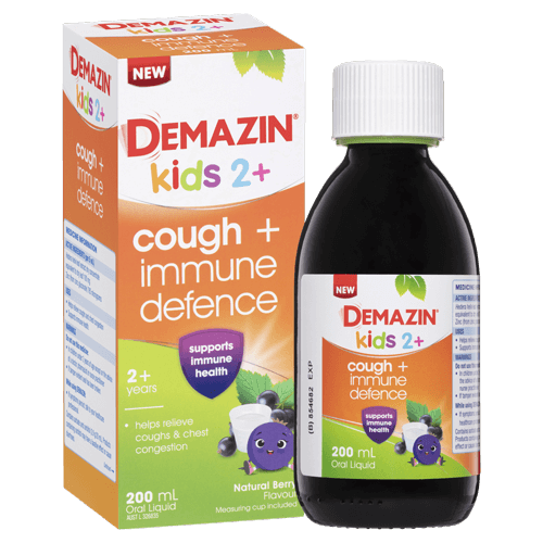 Demazin Kids 2+ Cough + Immune Defence Syrup 200ml