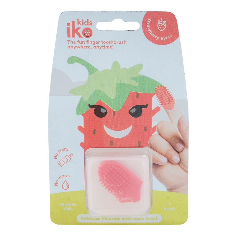 iKO Kids Finger Toothbrush Strawberry 1pk