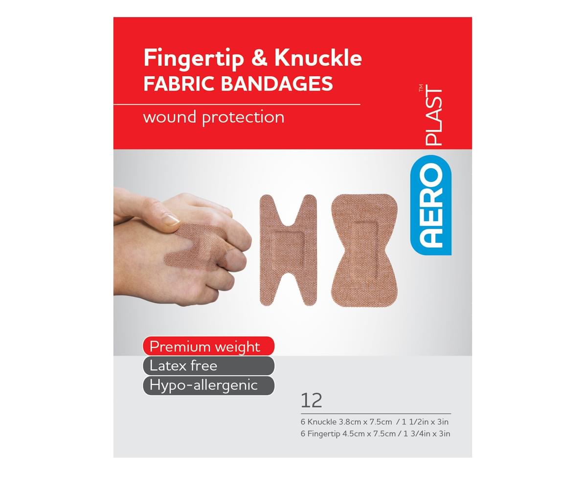 AEROPLAST Premium Fabric Fingertip & Knuckle Dressings Env/12