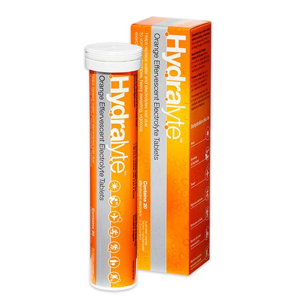 Hydralyte Electrolyte Effervescent Orange 20 Tablets