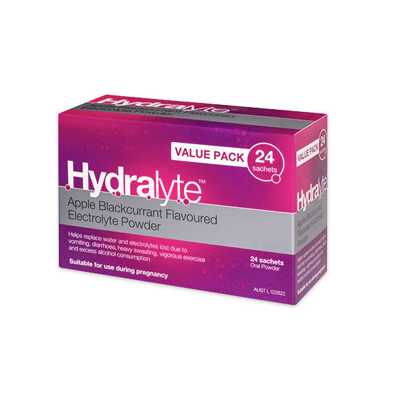 Hydralyte Electrolyte Powder 24 Sachets - Apple Blackcurrant
