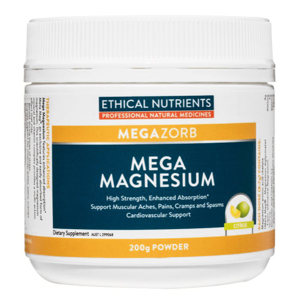 Ethical Nutrients MEGAZORB Mega Magnesium Powder Citrus 200g