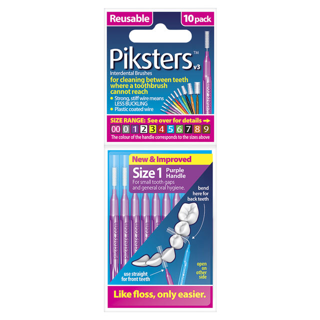 Piksters Interdental Brush Size 1 Pack 10 (purple)